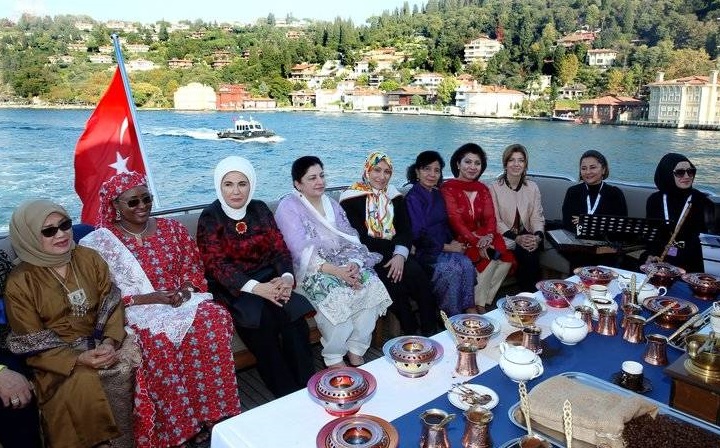 همسر جهانگیری در ضیافت ناهار همسر اردوغان