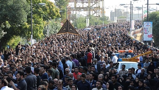 مراسم تشییع پیکر مداح اردبیلی "محمدباقر منصوری" به‌روایت تصویر