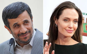 زوج احمدی نژاد و «آنجلینا جولی» مشکلات جهان را حل می‌کند؟!