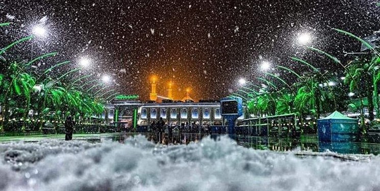 بارش بی‌سابقه برف در نجف و کربلا +تصاویر
